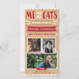 Me en Mijn Kerstmis 4x8 Photocard van Katten (3 Feestdagenkaart