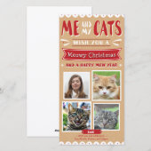 Me en Mijn Kerstmis 4x8 Photocard van Katten (4 Feestdagenkaart (Voorkant / Achterkant)