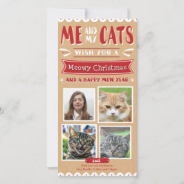 Me en Mijn Kerstmis 4x8 Photocard van Katten (4 Feestdagenkaart