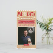 Me en Mijn Kerstmis Photocard van Katten (1 Feestdagenkaart (Staand voorkant)