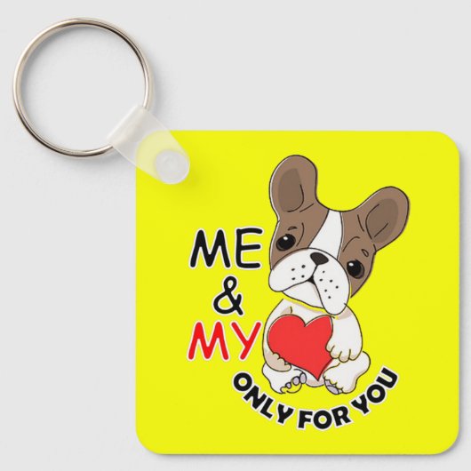 ME EN MY LOVE_Metal Sleutelhanger Oval Yellow-4 (Voorkant)