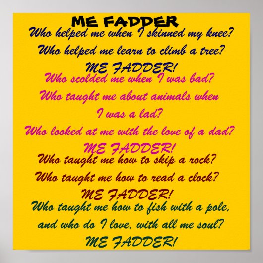 ME FADDER dad poster (Voorkant)