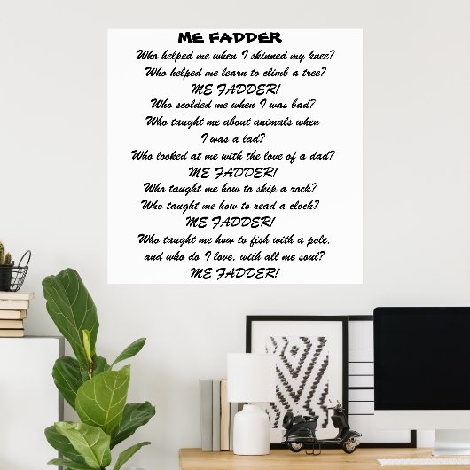 ME FADDER POEM-Poster Poster (Thuiskantoor)