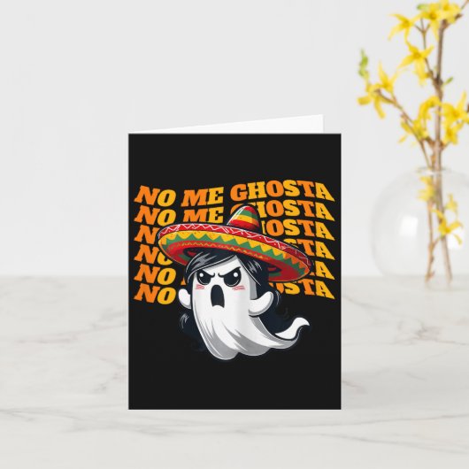 Me Ghosta Funny Mexicaanse Halloween Ghost Vrouwen Kaart (Gele Bloem)