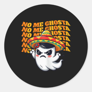 Me Ghosta Funny Mexicaanse Halloween Ghost Vrouwen Ronde Sticker