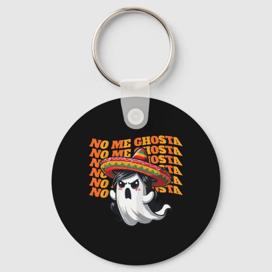 Me Ghosta Grappige Mexicaanse Halloween Ghost Vrou Sleutelhanger (Voorkant)