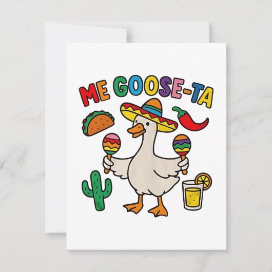 Me Goose-Ta Funny Mexican Spanish Goose Notitiekaartje (Voorkant)
