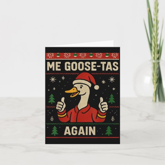 Me Goose Ta Funny Pun Pajamas Ugly Santa Mexican S Kaart (Voorkant)