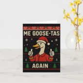 Me Goose Ta Funny Pun Pajamas Ugly Santa Mexican S Kaart (Gele Bloem)