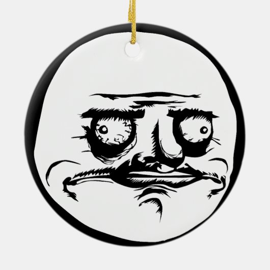 Me Gusta Face Meme Keramisch Ornament (Achterkant)