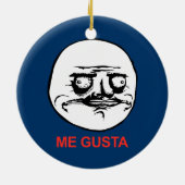Me Gusta Face Meme Keramisch Ornament (Achterkant)