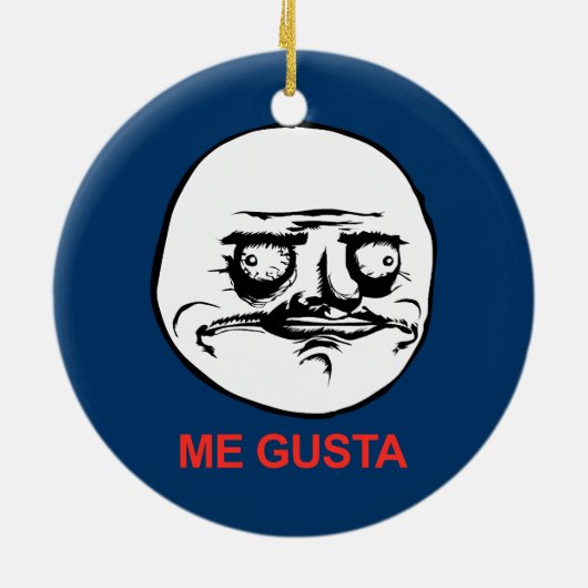 Me Gusta Face Meme Keramisch Ornament (Achterkant)