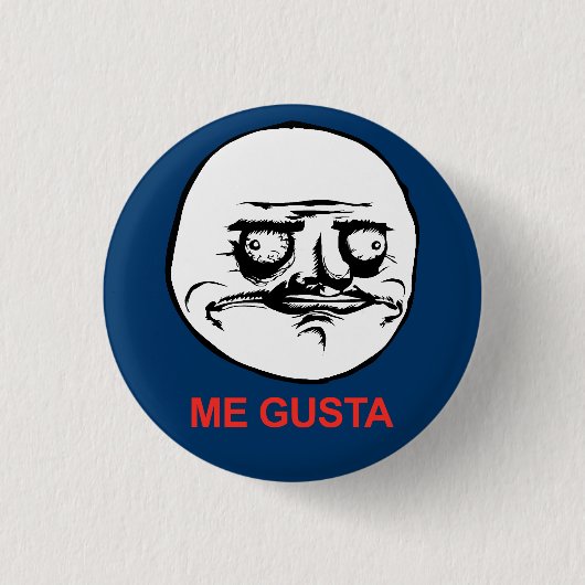 Me Gusta Face Meme Ronde Button 3,2 Cm (Voorkant)