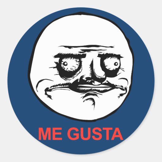 Me Gusta Face Meme Ronde Sticker (Voorkant)