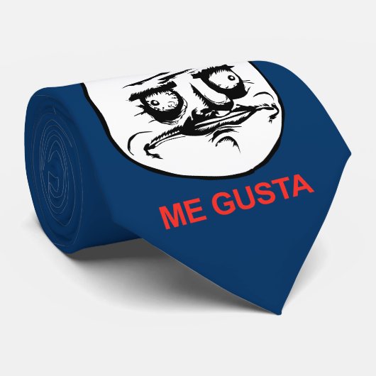 Me Gusta Face Meme Stropdas (Opgerold)