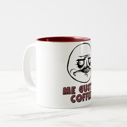 Me Gusta Meme Coffe Mug Tweekleurige Koffiemok (Voorkant links)