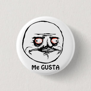 Me Gusta razende komische gezicht Ronde Button 3,2 Cm