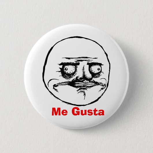 Me Gusta-tekststijl Ronde Button 5,7 Cm (Voorkant)