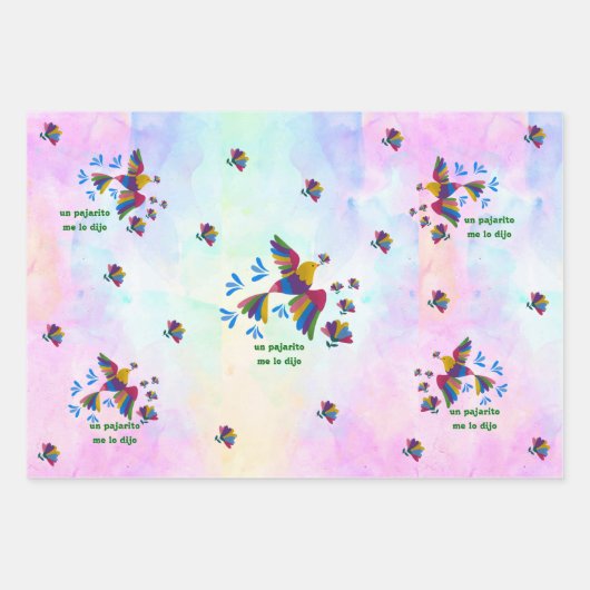 'Me lo dijo un pajarito' – Arte Mexicano Inpakpapier Vel (Voorkant 3)