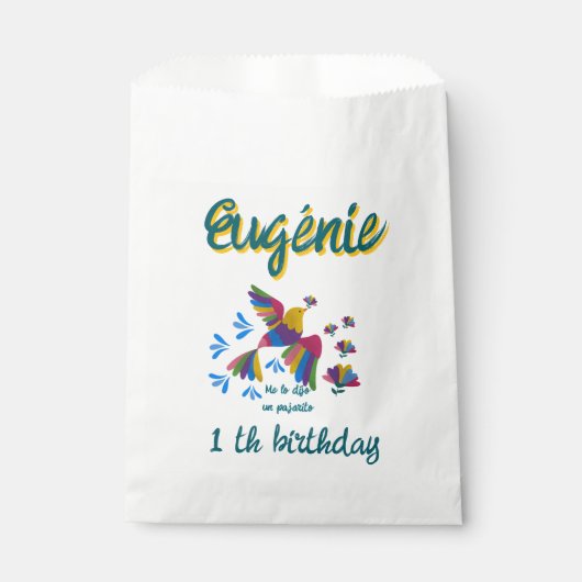 "Me lo dijo un pajarito" Editable Arte Mexicano Bedankzakje (Voorkant)