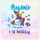 "Me lo dijo un pajarito" - Editable Vierkante Sticker (Voorkant)