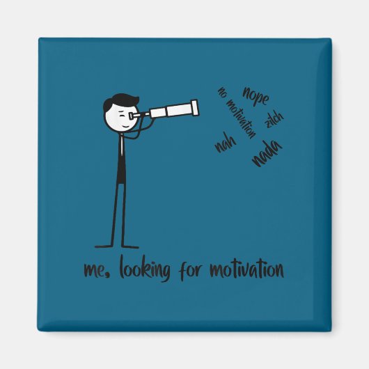 Me Looking For Motivation Funny Stickman Figures  Magneet (Voorkant)
