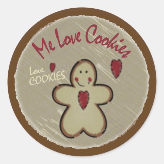 Me Love Cookies - Gingerbrood Ronde Sticker (Voorkant)
