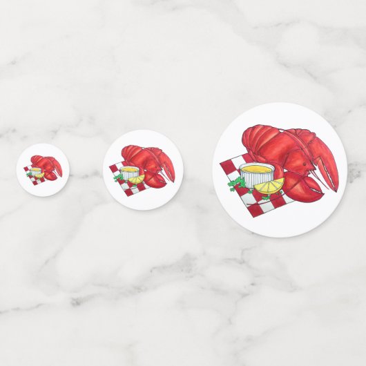 ME Maine Lobster Shack Seafood Dinner Red Gingham Confetti (Voorkanten)