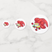 ME Maine Lobster Shack Seafood Dinner Red Gingham Confetti (Achterkanten)