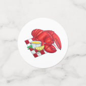 ME Maine Lobster Shack Seafood Dinner Red Gingham Confetti (Kleine voorkant)