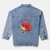 ME Maine Lobster Shack Seafood Dinner Red Gingham Denim Jacket (Achterkant)