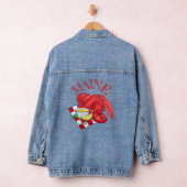 ME Maine Lobster Shack Seafood Dinner Red Gingham Denim Jacket (Hangar)