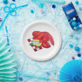 ME Maine Lobster Shack Seafood Dinner Red Gingham Papieren Bordje (Feest)