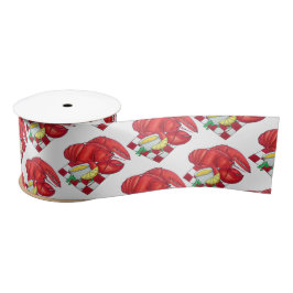 ME Maine Lobster Shack Seafood Dinner Red Gingham Satijnen Lint