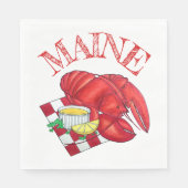 ME Maine Lobster Shack Seafood Dinner Red Gingham Servet (Voorkant)