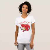 ME Maine Lobster Shack Seafood Dinner Red Gingham T-shirt (Voorkant volledig)