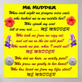 ME MUDDER gedicht poster (Voorkant)