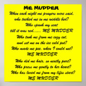 ME MUDDER gedicht poster (Voorkant)