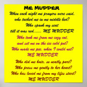 ME MUDDER gedicht poster (Voorkant)