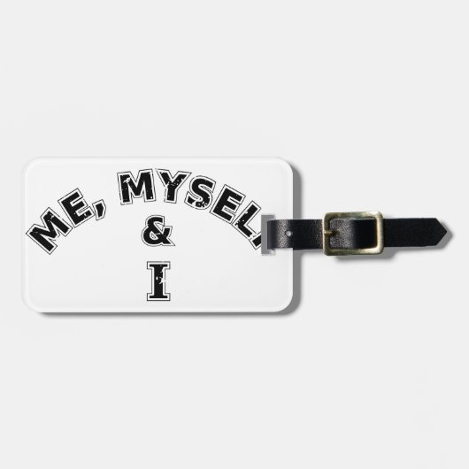 Me Myself And I Typografie Bagagelabel (Voorkant horizontaal)