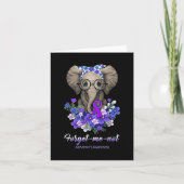 Me Not Elephant Flowers Alzheimerheimer Brain Awar Kaart (Voorkant)