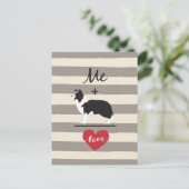 Me plus Border Collie equal Love Cute Briefkaart (Staand voorkant)
