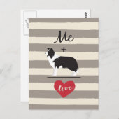 Me plus Border Collie equal Love Cute Briefkaart (Voorkant / Achterkant)