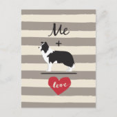Me plus Border Collie equal Love Cute Briefkaart (Voorkant)