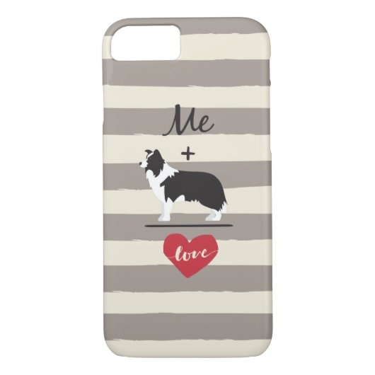 Me plus Border Collie equal Love Cute Phone Case (Achterkant)