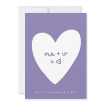 Me Plus You is gelijk aan Love Valentijnsdag Card