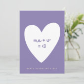Me Plus You is gelijk aan Love Valentijnsdag Card Feestdagenkaart (Staand voorkant)