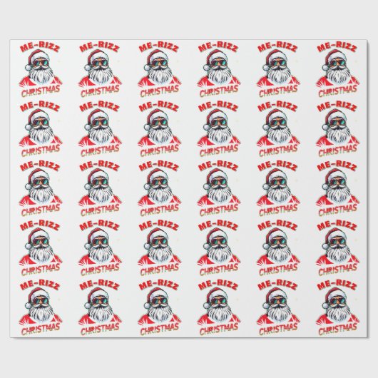  Me-Rizz Christmas gen Alpha meme funny Cadeaupapier (Vlak)