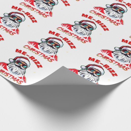  Me-Rizz Christmas gen Alpha meme funny Cadeaupapier (Hoek)