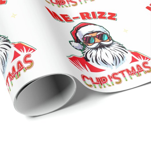  Me-Rizz Christmas gen Alpha meme funny Cadeaupapier (Rol Hoek)